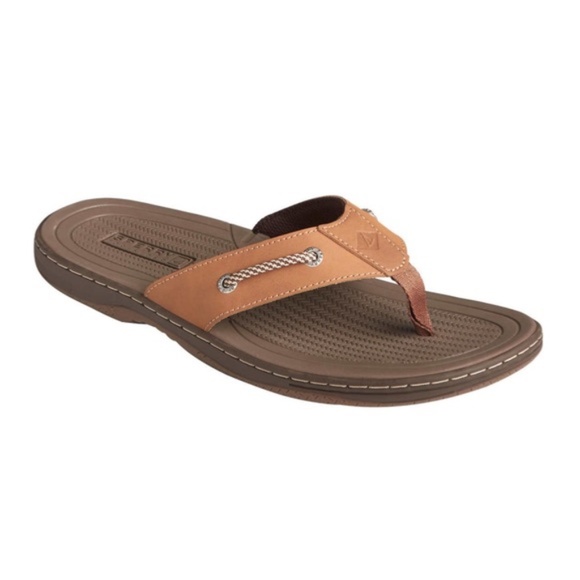 sperry leather flip flops